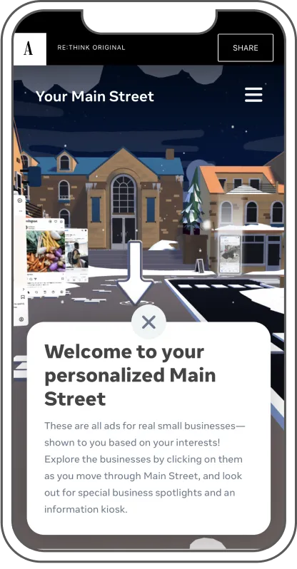 Meta Main Street mobile screen.