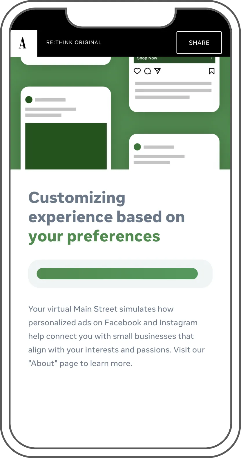 Meta Main Street mobile screen.