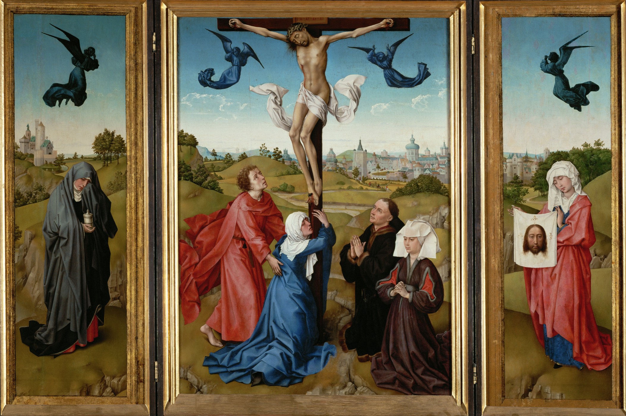 A triptych made by cutting